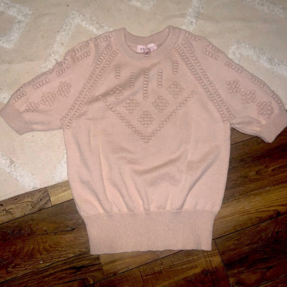 Philosophy sweater knit detail fall tan boho summer Anthropologie classic casual - Picture 2 of 5